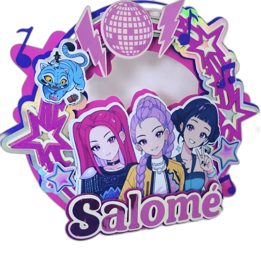 Topper personalizado K-pop Demon Hunters para Salomé